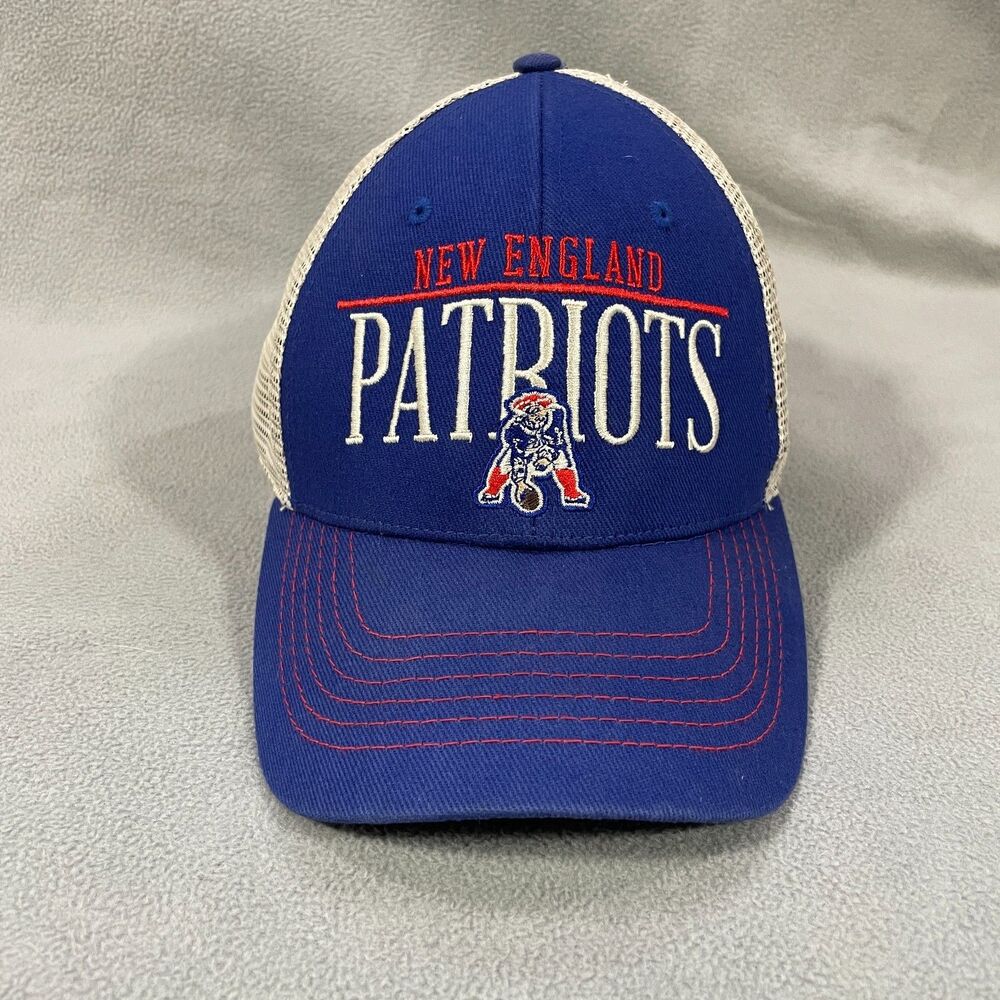 New England Patriots Trucker Snapback Hat Throwback Pat Patriot NFL Cap Blue